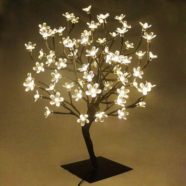 Artificial Cherry Blossom Tree - 45cm - Warm White - Yellow