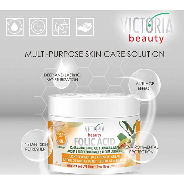 Hyaluron Anti-Wrinkle Cream with Jojoba Extract - for Mature Skin (Age 40+) - Intensive Natural Cream for Day & Night With UV Filters
