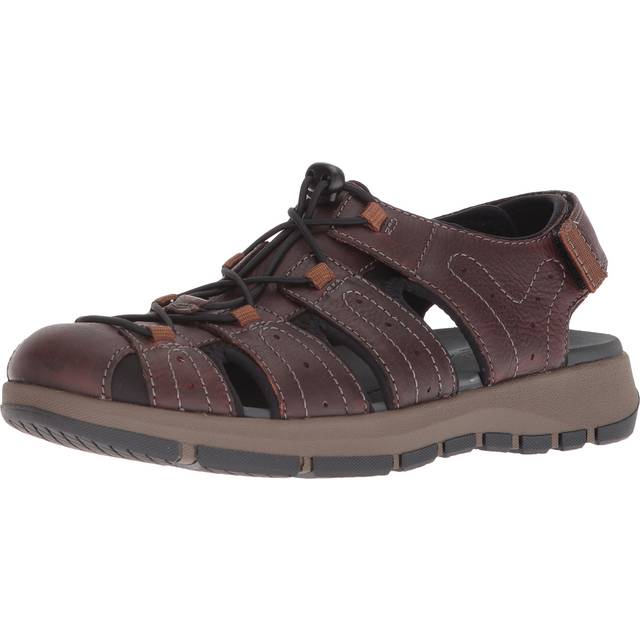 Clarks Men's Brixby Cove Fisherman Sandal  Dark Brown Leather  10 M US