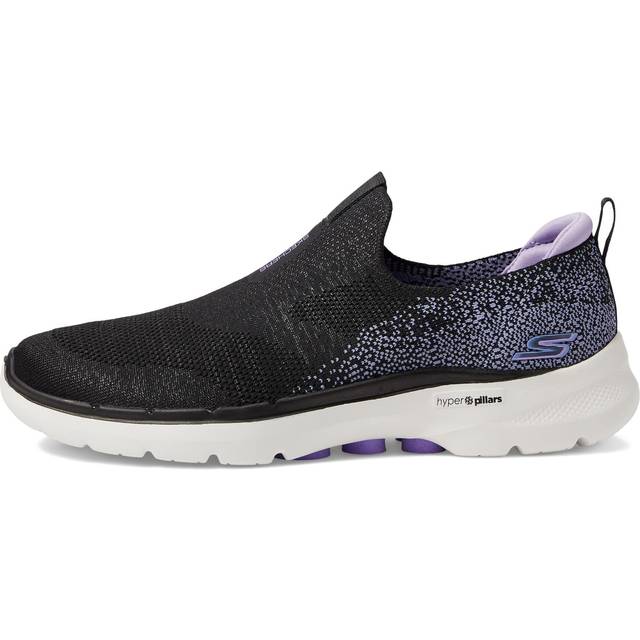 Skechers Women's GO Walk 6-Glimmering Sneaker  Black/Lavender  9.5