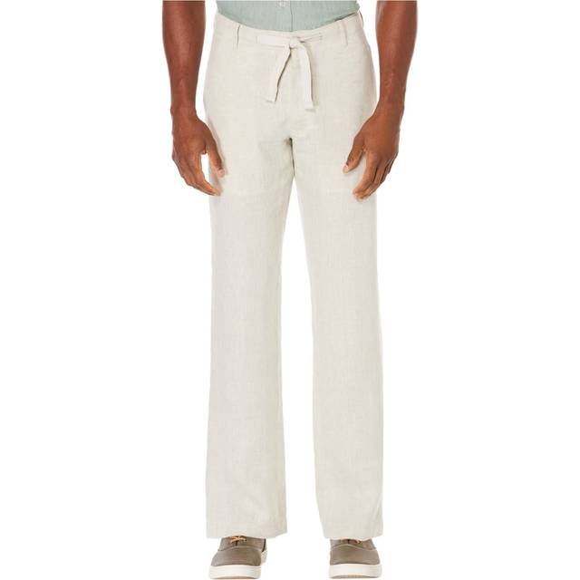 Perry Ellis Men's 100% Linen Drawstring Casual Pants For Men  Regular Fit  Lightweight (Waist Size 29-54 Big & Tall)  Natural Linen  31W x 32L