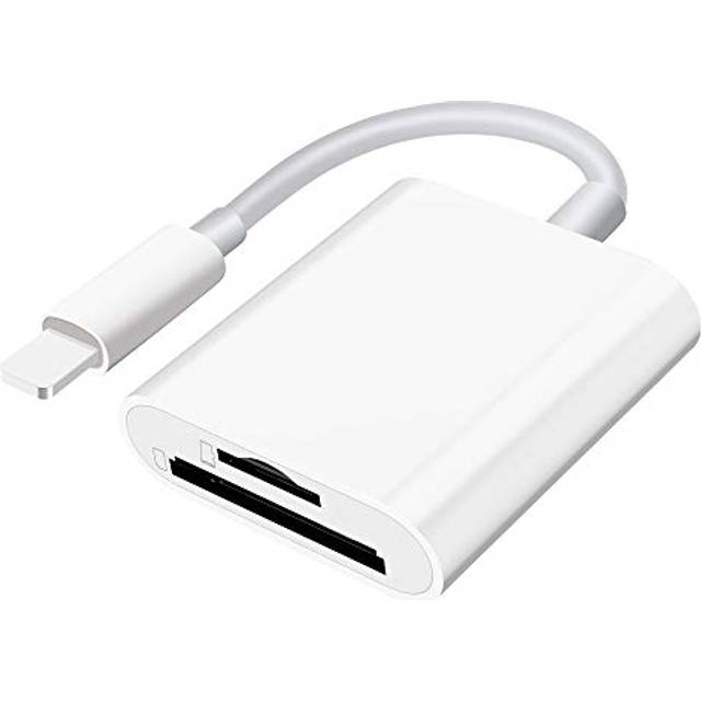 Dual Slot SD Card Reader for i-Phone i-Pad, Photography Memory Card Reader, Supports SD and TF Card, Trail Camera Viewer, Game SD Card Adapter,