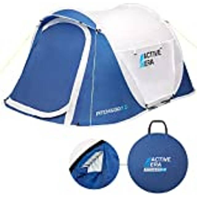 Large 2 Person Pop-Up Tent - 2 Layer Waterproof & 100% Storm Proof - Blue - One Size