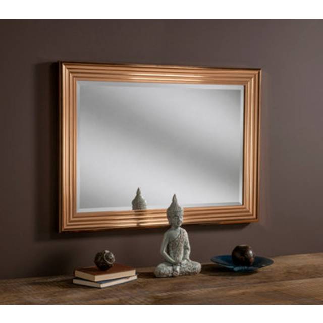 Marlow Home Co. Destinee Glass Framed Wall Mounted Accent Mirror in Copper Copper 75.5cm H x 60.5cm W