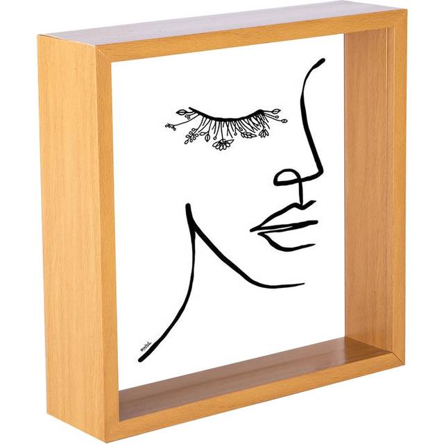 8" x 8" 3D Deep Box Photo Frame - Light Wood