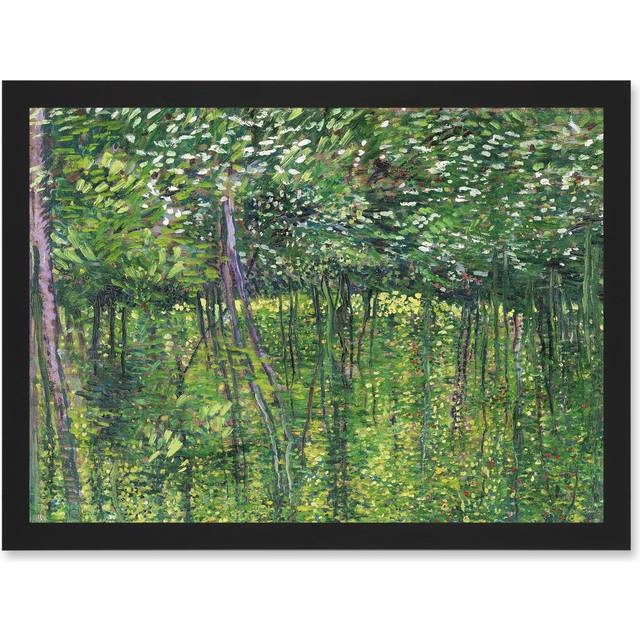 Vincent Van Gogh Trees And Undergrowth Painting Artwork Framed Wall Art Print A4 - Black - One Size