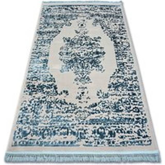 Rugsx - Carpet acrylic manyas 192AA Grey/Blue fringe blue 80x300 cm