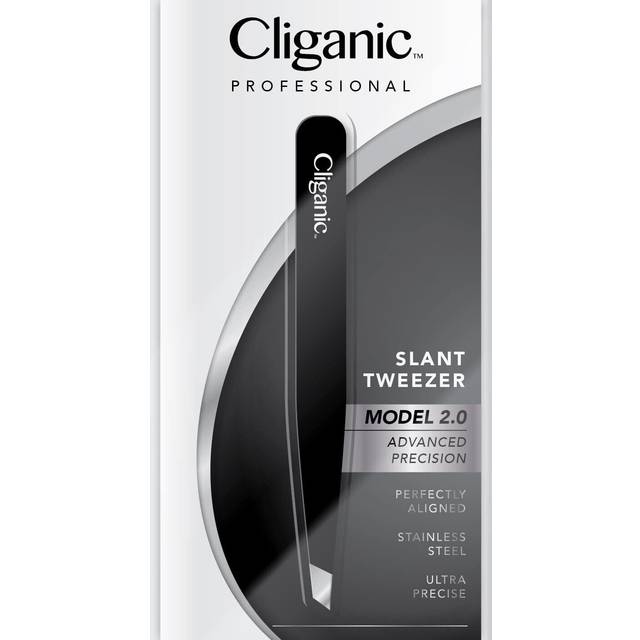 Cliganic Professional Slant Tweezers - Precision Tweezers for Eyebrows | Hair Tweezer for Men & Women, Stainless Steel | Cliganic 90 Days Warranty