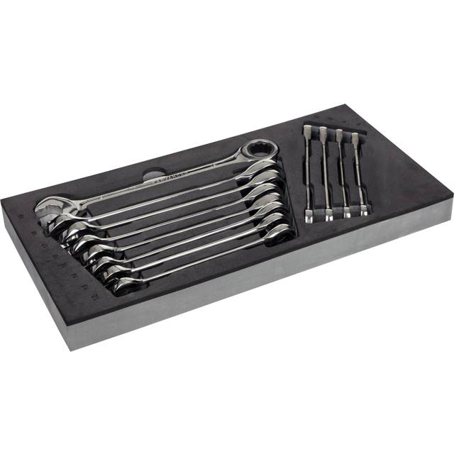 Halfords Advanced 12 Piece Ratchet Spanner Set Modular Tray