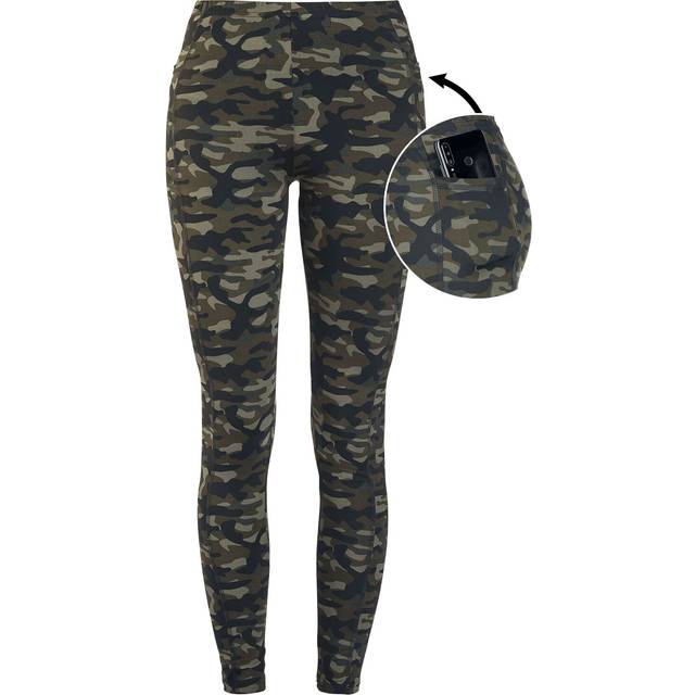 Rock Rebel by EMP Leggings - Olivfärgade camoleggings med sidofickor - XS 5XL - för Dam - oliv