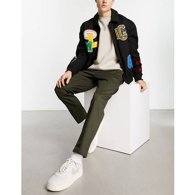 Jack & Jones – Intelligence – Kakifärgade, avsmalnande, fina cargobyxor i morotsmodell med dragkedja-Grön/a