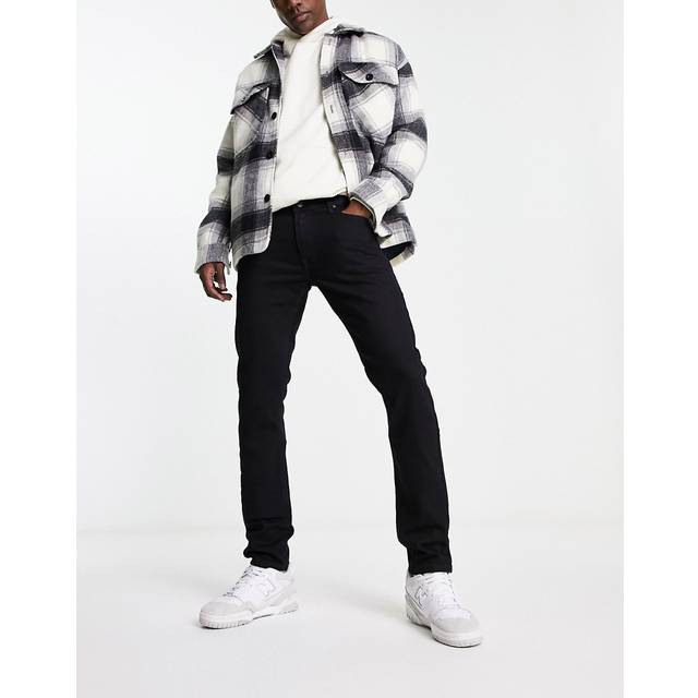 Lee – Luke – Svarttvättade, avsmalnande jeans med smal passform-Svart/a
