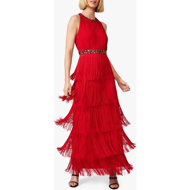 Phase Eight Women's Albertina Fringe Maxi Dress - Scarlet - 16