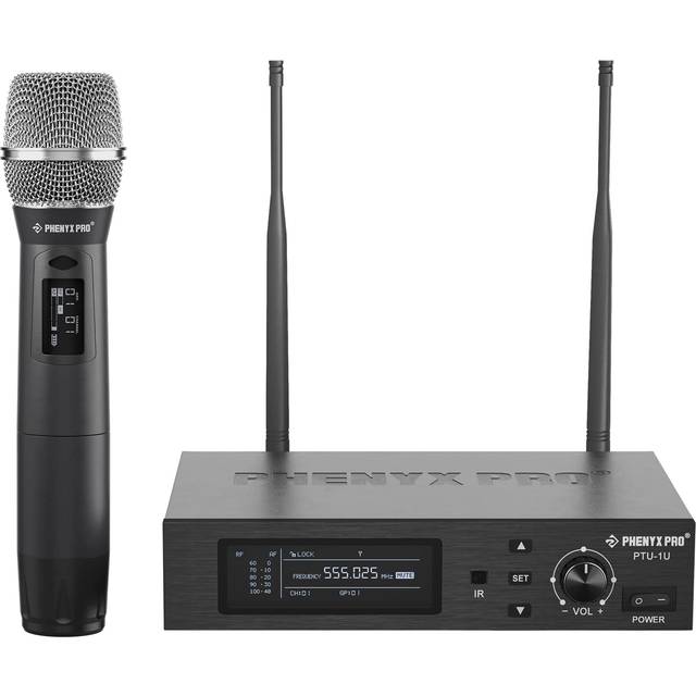 Phenyx Pro True Diversity Wireless Microphone System, Professional-Grade Cordless Mic Set w/Auto Scan & Lock Function, 1000 channels, Ideal for Stage