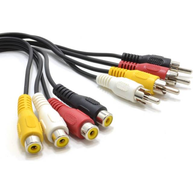 kenable Phono RCA Extension Lead for Audio and Video 4 Plugs to Sockets 1.5m