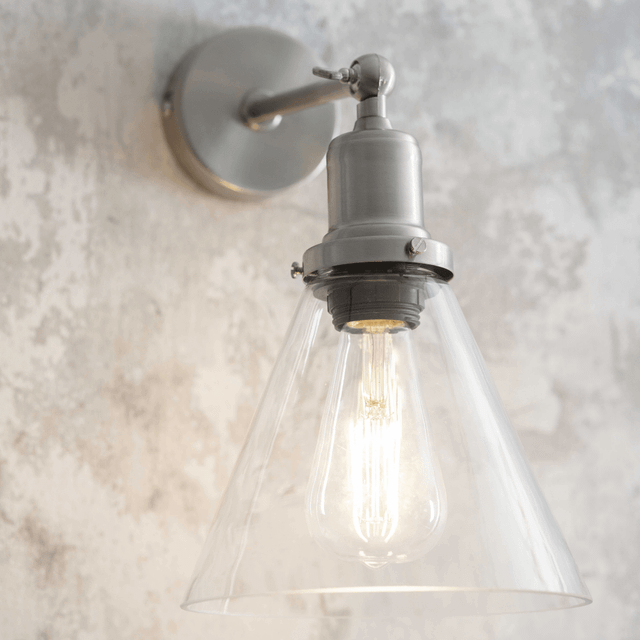 Hoxton Cone Wall Light Satin Nickel - Metal