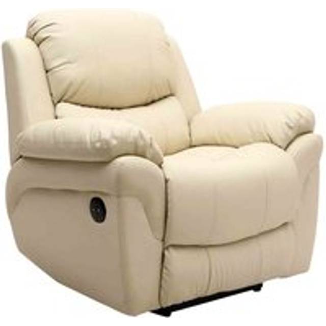 Madison Automatic Leather Recliner Chair - Cream, Cream