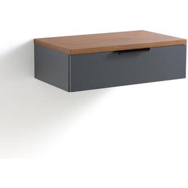 The Valga Wall Shelf with Drawer - Dark Grey - ONE SIZE
