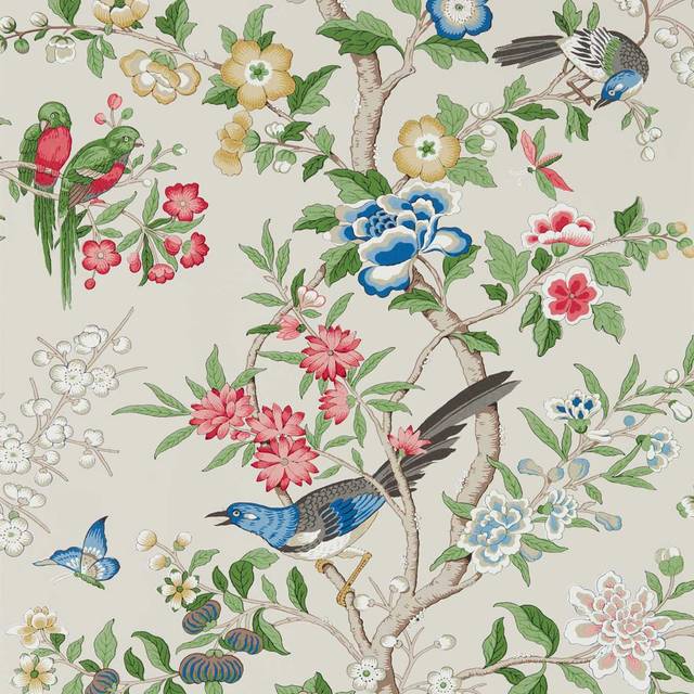 Sanderson Tapete Chinoiserie Hall - Linen/ Chintz - cream/multicolour