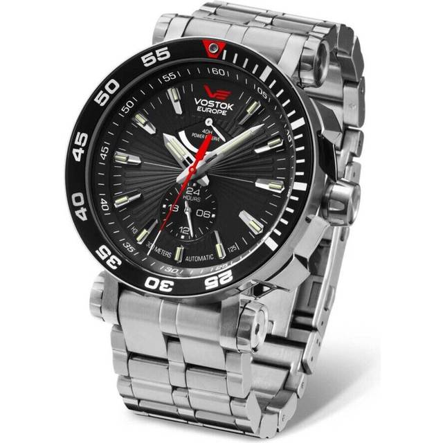 Vostok Europe YN84 Energia Rocket herrklocka med rostfritt stålarmband automatisk reserv 30ATM datum, 575a538-b, armband