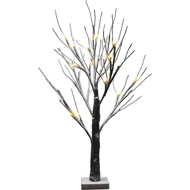 2FT Pre-Lit Snowy Twig Tree, Artificial Christmas Tree with 36 Warm White LEDs,
