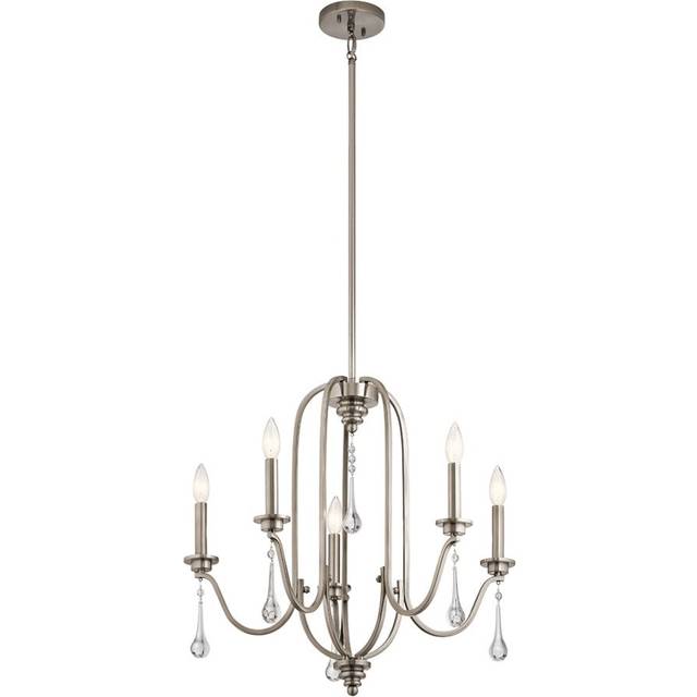 Quintiesse Karlee Five Light Chandelier in Classic Pewter