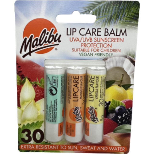 Malibu Blister Lipbalm with SPF30, Mint/Mango/Vanilla 12 ml