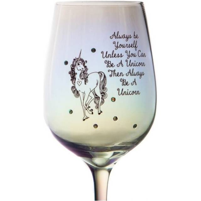 Lustre Wine Glass - Be A Unicorn - Multi - One Size