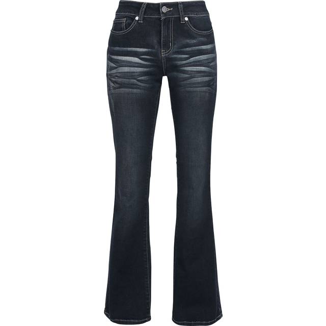 Black Premium by EMP Jeans - Grace - Dark-Blue Jeans with Wash and Turn-Up - W27L30 to W34L34 - for Women - dark blue - W27L32