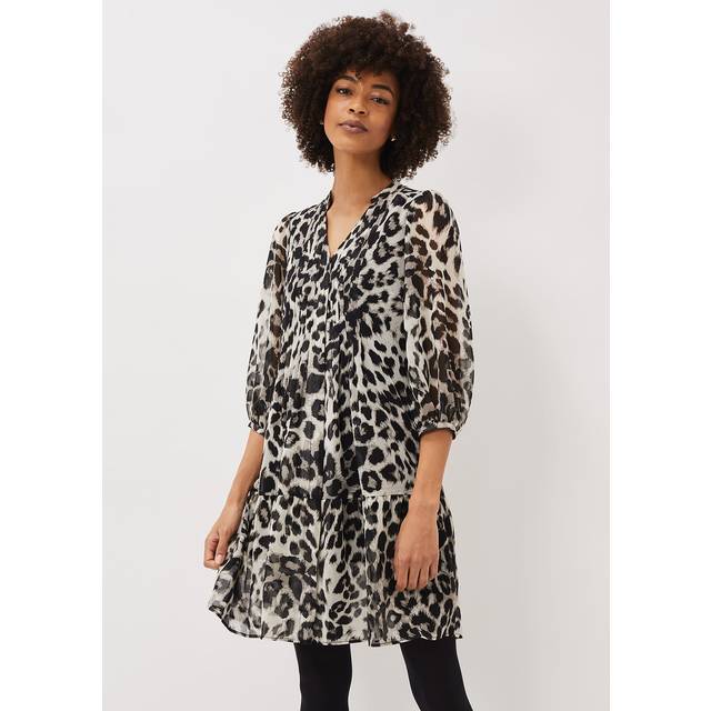 Phase Eight Women's Penele Leopard Print Swing Dress - Black/Multi - 8