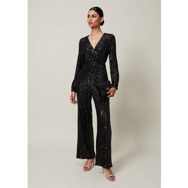 Phase Eight Women's Alessandra Sequin Jumpsuit - Black - 18