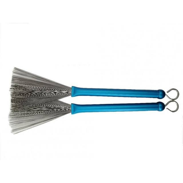 2pcs Retractable Jazz Drum Metal Brushes Drum Sticks Percussion Drumsticks Musical Accessories blue