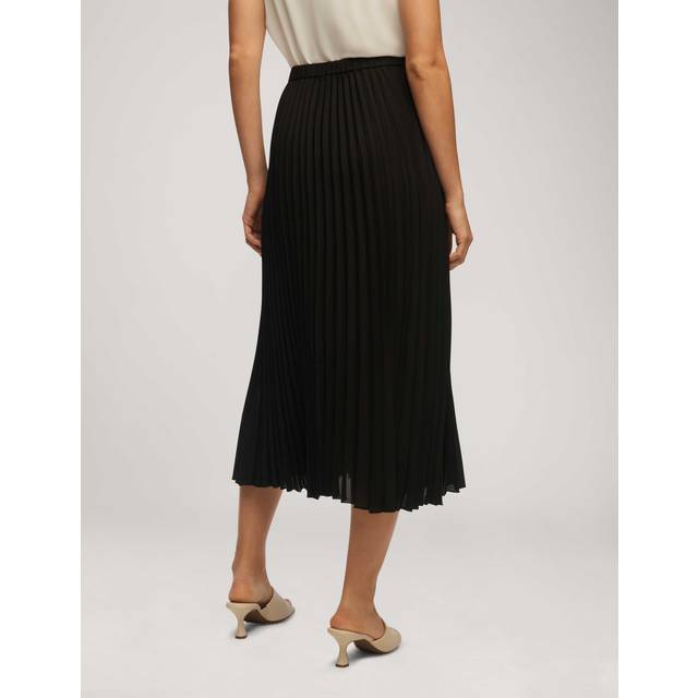 Anne Klein Women's Solid Pull On Pleated Skirt in Anne Black size 2XS