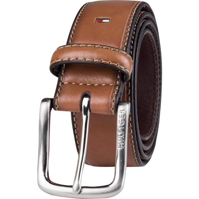 Tommy Hilfiger Men's Harness Buckle 35mm Stiched Edge Belt - Tan 36 (36)