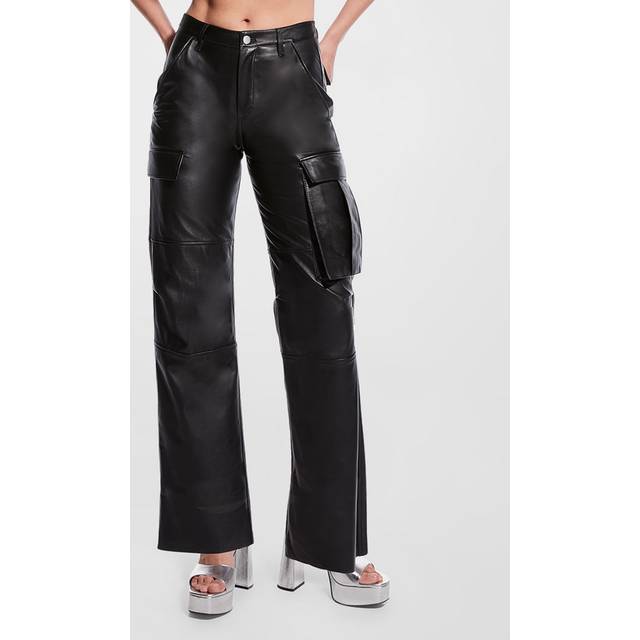 Cole Upcycled Leather Cargo Pants - BLACK - Medium