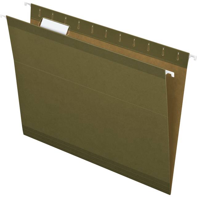 Pendaflex Reinforced Hanging Folders Letter Size Standard Green 1/5 Cut Includes Tabs and Inserts 25/Box (41521AMZ)
