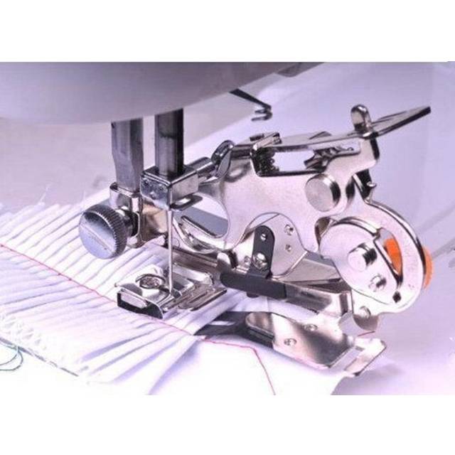 YEQIN Ruffler Foot (#55705) Sewing Machine Presser Foot for Singer Brother Juki Low Shank Sewing Machine (pink box)