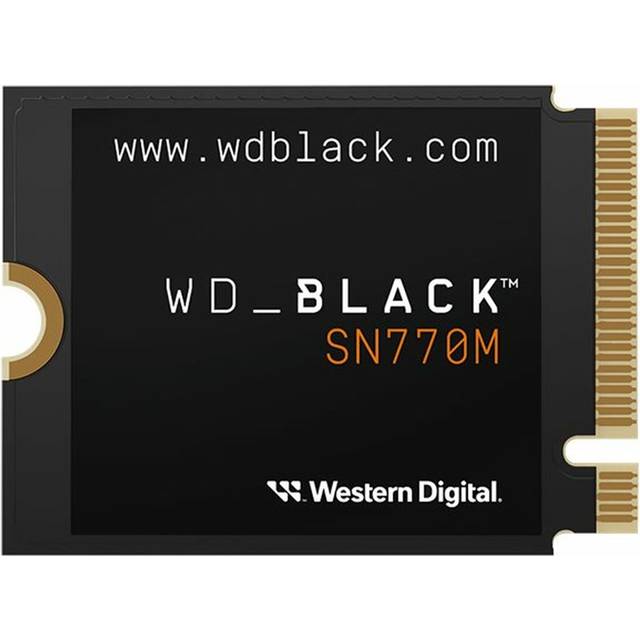 WD_BLACK 2TB SN770M M.2 2230 NVMe SSD för handhållna spelenheter och kompatibla bärbara datorer. Hastigheter upp till 5 150 MB/s, TLC 3D NAND, bra för Asus ROG Ally, Steam Deck och Microsoft Surface