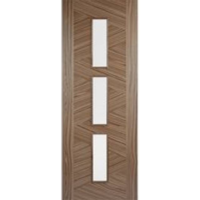 Zeus Clear Glazed Walnut Internal Door (198.1cm H x 83.8cm W x 3.5cm D)