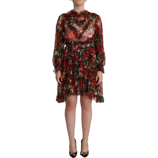 Dolce & Gabbana Women's Ruffle Silk Floral Print Mini Dress Women - Multicolor Dresses - Size: 8