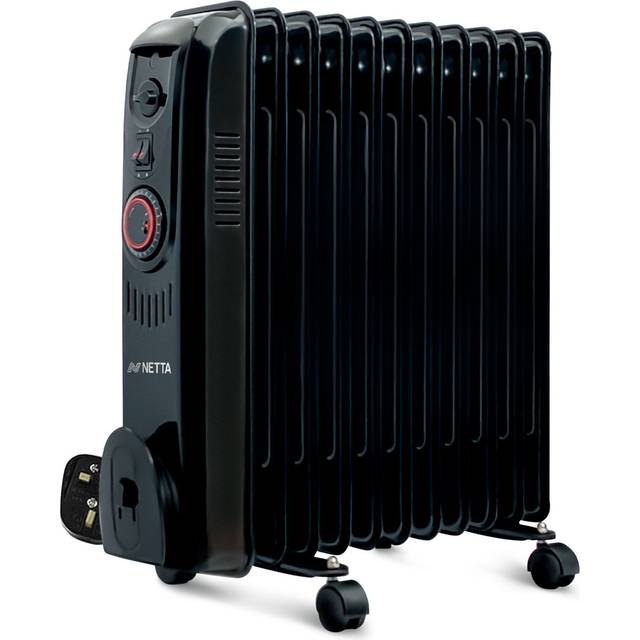 (2500W, Black) NETTA Oil Filled Radiator Heater with Thermostat
