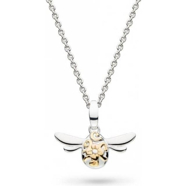 Kit Heath Blossom Flyte Mini Honey Bee Necklace - Silver,Gold - Chain Length 18 inches / 46cm, Pendant Width 1.41 cm, Height 1.26 cm