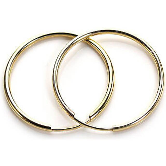 9ct Gold Plain Sleepers 10mm Hoops Earrings Diameter 10mm / 1cm / 0.4 Inch