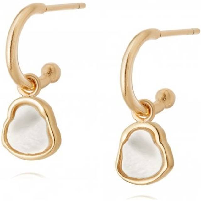 Isla Mother of Pearl Drop 18ct Gold Plate Earrings SE04_GP
