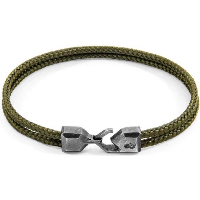 Khaki Green Cromer Silver and Rope Bracelet