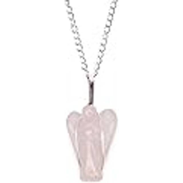 Adorable Jewellery Gifts - Gemstone Guardian Angel Pendant - Rose Quartz