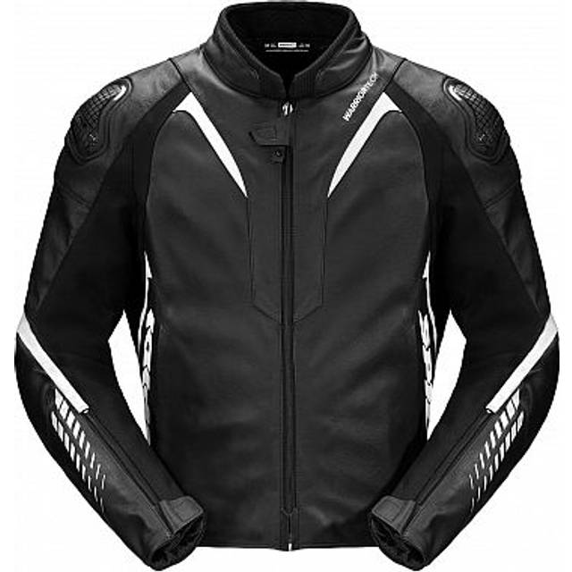 Spidi NKD-1, leather/textile jacket , color: Black/White , size: 54