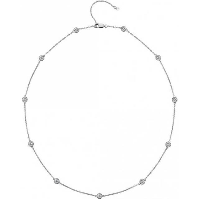 Hot Diamonds Tender White Topaz Intermittent Necklace DN130 - Silver