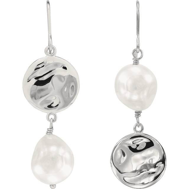 Silpada 'Vintage Cloud' Freshwater Pearl Drop Earrings in Sterling Silver - White