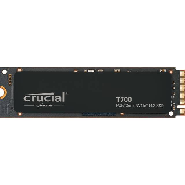 Crucial T700 4TB PCIe Gen5 NVMe M.2 Intern Gaming SSD, Upp till 12.400MB/s, PCIe 4.0 kompatibel, Microsoft DirectStorage, Solid State Drive - CT4000T700SSD3